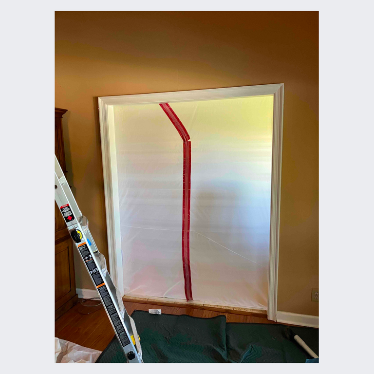 Containment setup to prevent mold spores from spreading